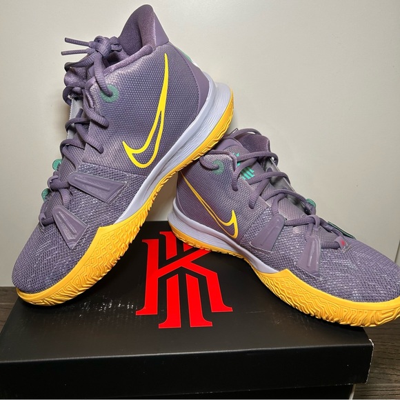 Nike Other - Nike Kyrie 7 Purple and Yellow Basketball Shoes 7Y